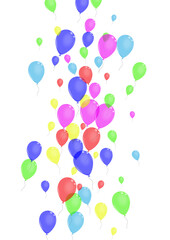 Red Flying Background White Vector. Confetti Birthday Card. Blue Fun. Purple Air. Toy Abstract Background.