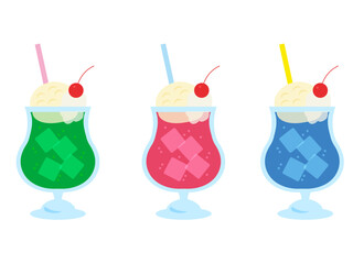 クリームソーダのイラスト素材セット