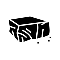 block chocolate glyph icon vector. block chocolate sign. isolated contour symbol black illustration