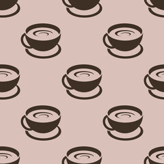 Coffee mugs seamless vector pattern