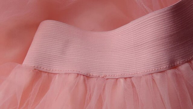 Close up of pink tulle skirt
