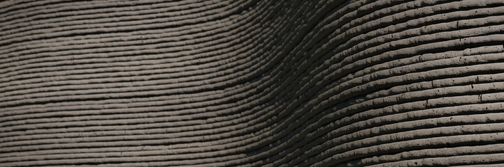 3D printed concrete wall, architectural background banner