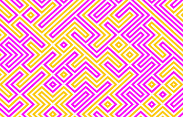 pink and yellow line figure vector design