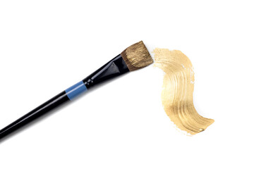 Paint brush with golden stroke