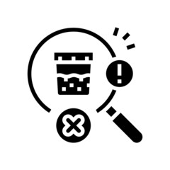 positive drug test glyph icon vector. positive drug test sign. isolated contour symbol black illustration - obrazy, fototapety, plakaty