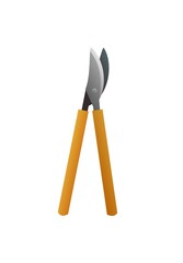 Scissors for cutting bushes. Agricultural rural garden tool. Isolated on white background. Vector