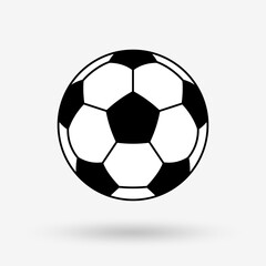 Fototapeta premium Soccer or football ball icon. Simple line design. Vector illustration.