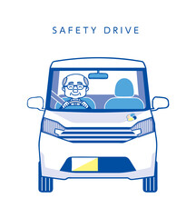 シニア・老人の自動車運転　笑顔