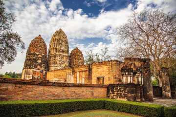 Wat si Sawai temple in Sukhothai historical park, Thailand