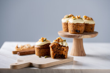 Delicious carrot cupcakes.
Sweets image.
