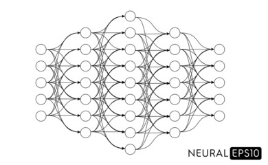 Vector illustration of the representation of a neural network