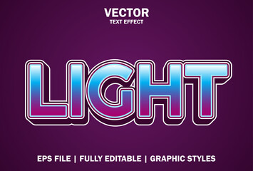 light text effect with purple color 3d style.
