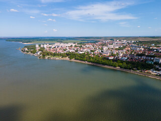Fototapeta na wymiar Aerial view of town Silistra in the coast of river Danube