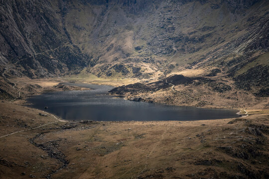 Llyn Idwal Lake In Snowdonia National Park