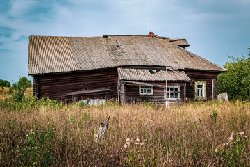 Fototapeta premium destroyed houses in an abandoned village