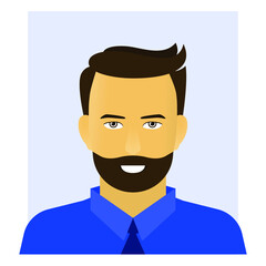 Smiling man in blue tie