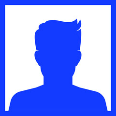 Silhouette man in blue circle