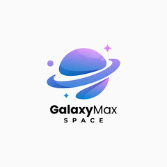 Vector Logo Illustration Galaxy Max Gradient Colorful Style. © Artnivora