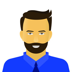 Smiling man in blue tie