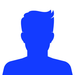 Silhouette man in blue full