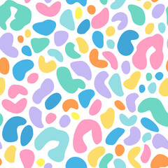 Animal skin print in rainbow colors. Colorful leopard spot seamless pattern design