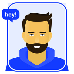 Smiling man in blue hoodie