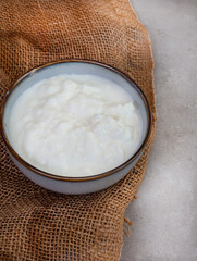 South African traditional drink of fermented milk, Amasi
