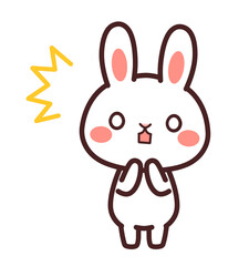 驚く兎のかわいいキャラクター　イラスト