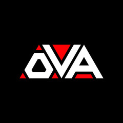 OVA triangle letter logo design with triangle shape. OVA triangle logo design monogram. OVA triangle vector logo template with red color. OVA triangular logo Simple, Elegant, and Luxurious Logo...