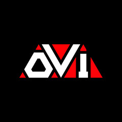OVI triangle letter logo design with triangle shape. OVI triangle logo design monogram. OVI triangle vector logo template with red color. OVI triangular logo Simple, Elegant, and Luxurious Logo...