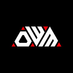 OWM triangle letter logo design with triangle shape. OWM triangle logo design monogram. OWM triangle vector logo template with red color. OWM triangular logo Simple, Elegant, and Luxurious Logo...