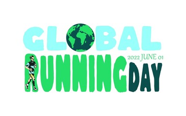 Global running Day in June vector banner design. World running day concept