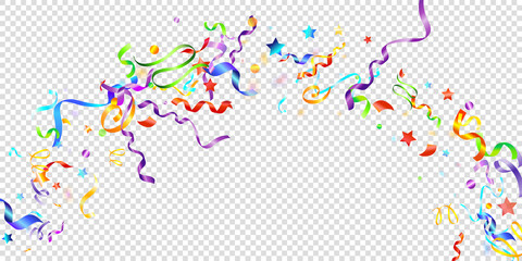 ribbon serpentine tinsel red spiral color curly