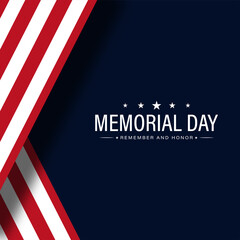 US. Memorial day background, banner vector illustration 