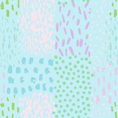 Irregular dashed seamless pattern. Hand drawn doodle textured background