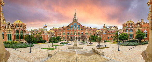 Hospital de la Santa Creu i Sant Pau complex, the world's largest Art Nouveau Site in Barcelona, Spain	