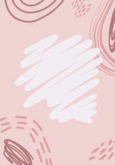 Pink bright color background. Minimalistic style with colored spots. Editable vector template for postcards, banners, invitations, social media posts, posters, mobile applications, web advertising