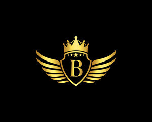 Golden B Luxury Logo Template Vector Icons. Golden Elegant Beautiful logo with with crown Vector Illustration Of Luxury Logo.