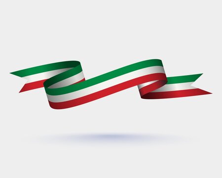 Vector ribbon with the Italy tricolor isolated on white background