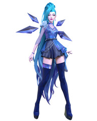 3D comics cosplay anime girl.