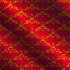 Royal vector textile on red background, luxury red royal wallpaper, layout design, poster template, background, art