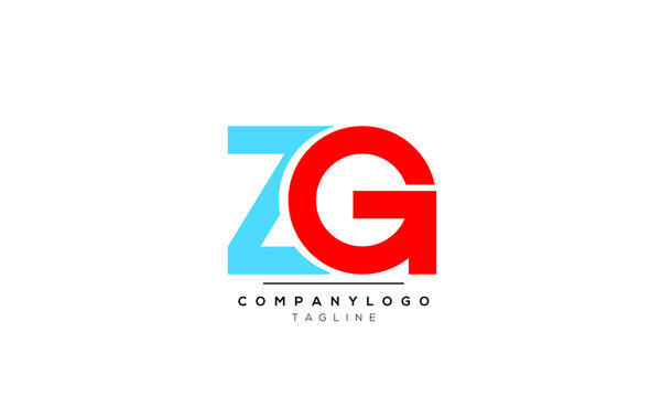 Alphabet letters Initials logo ZG