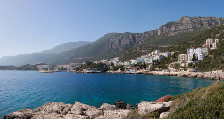 Beautiful view of the Kaş - the small Mediterranean town in Antalya province, Turkey