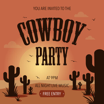 Watercolor Cowboy Birthday Invitation / Western -  Australia