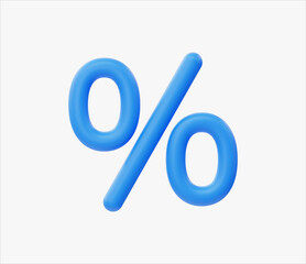 3d Realistic Percentage symbol vector illustration.