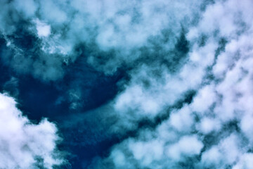 Gray rainy sky with big clouds.Nature background.