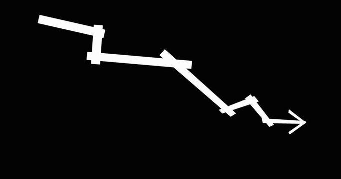 abstract arrow as icon symbol in front of background as animation with alpha mask - 3D Rendering