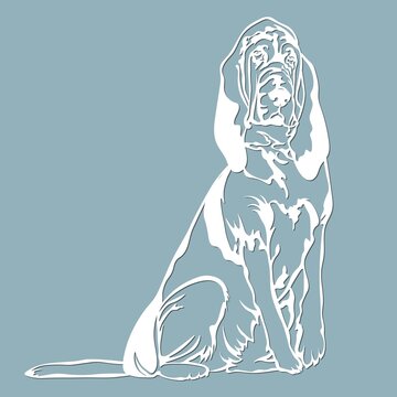 Bloodhound - vector isolated illustration for laser cutting