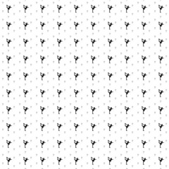 Square seamless background pattern from black figure skating symbols are different sizes and opacity. The pattern is evenly filled. Vector illustration on white background