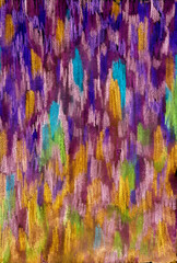 Obraz premium Background from strokes with colored pencils. Watercolor pencils. Abstract purple background. Watercolor multicolored texture. Imitation tapestry.